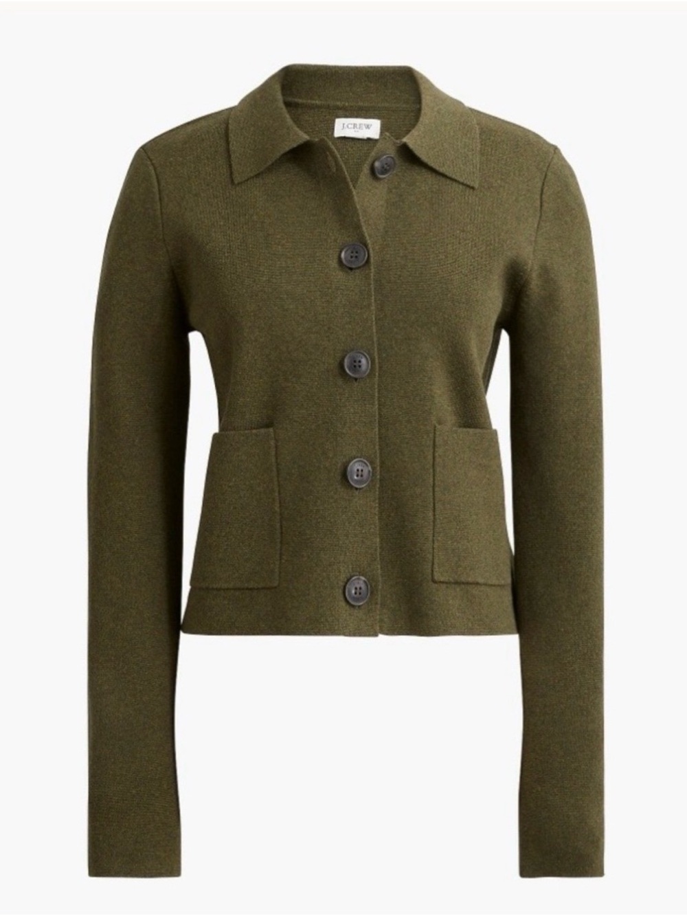 J.Crew Olive Green Sweater Blazer Cardigan Collared 2X
